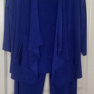 Chico's 3 piece Travelers Pant set size 3 in Royal Blue